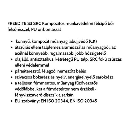 Freedite S3 SRC Kompozitos Munkavédelmi Cipő